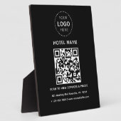 Plaque Photo Nom de l'hôtel Logo et code QR Services Tarifs Dét (Côté)