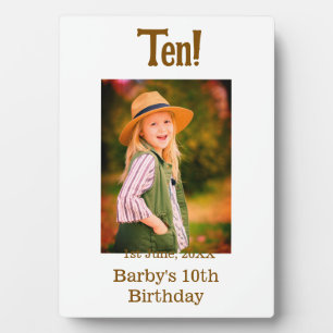 Plaque Photo nom de photo d'anniversaire 10 ans date simple mar