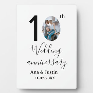 Plaque Photo nom de photo d'anniversaire de mariage 10 ans lett