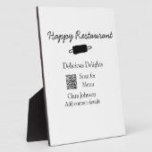 Plaque Photo Nom du restaurant scan QR menu ajouter les coordon (Côté)
