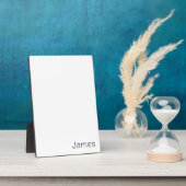 Plaque Photo Nom modifiable minimal simple ou autre texte (Côté)