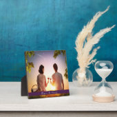 Plaque Photo Nom monogramme violet de la photo de famille (Insitu)