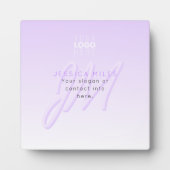 Plaque Photo Nom professionnel et Modèle Slogan | Violet clair (Devant)