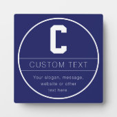 Plaque Photo Nom unique et Modèle monographique | Bleu Marine (Devant)