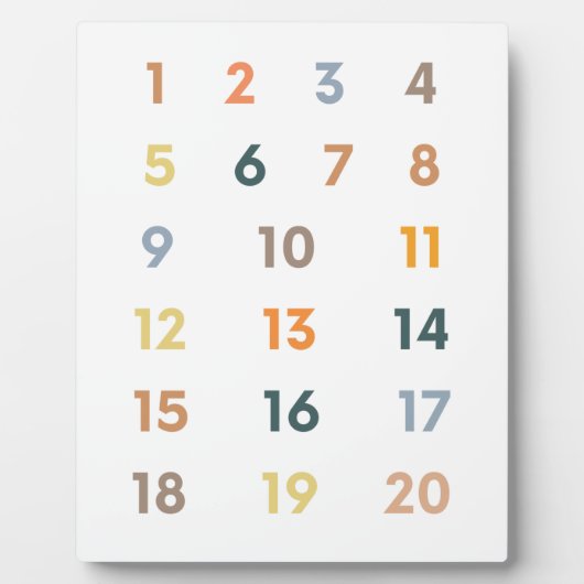 Plaque Photo Nombre 1-20 (Devant)