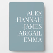 Plaque Photo Noms d'enfants élégants modernes Famille personnal (Devant)