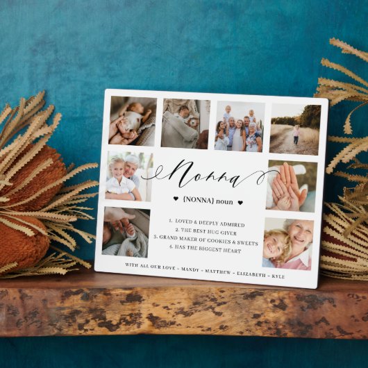 Plaque Photo Nonna Définition Script Photo Collage Keepsaké (Côté)