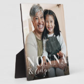 Plaque Photo Nonna & Grandchild Script Name Photo Keepsaké (Côté)
