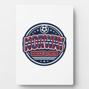 Plaque Photo Norvège Football 2026 Football Gras Pays Typograph