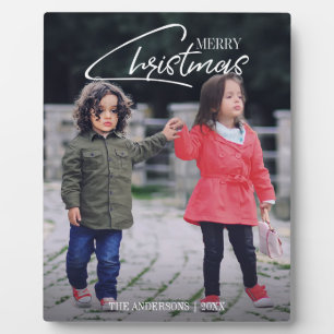 Plaque Photo Nostalgique Noël Script de vacances Tabletop Plaqu