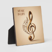 Plaque Photo Note de clic musicale de texte personnalisé (Recto)