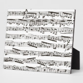 Plaque Photo Notes musicales en noir et blanc (Côté)