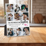 Plaque Photo Notre 1ère Fête des Mères ! Collage de photos<br><div class="desc">Créez votre propre plaque de collage photo de la première journée des mères. Avec 9 images carrés de style insta avec le texte 'Notre première fête des mères ensemble', le mot ensemble est en script moderne, deux mignons petit coeur rose qui peut être changé à n'importe quelle couleur, un message...</div>