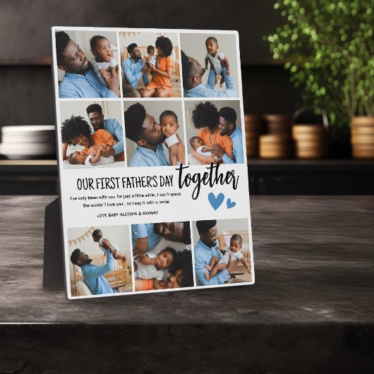 Plaque Photo Notre 1ère Fête des pères Ensemble ! Collage de ph