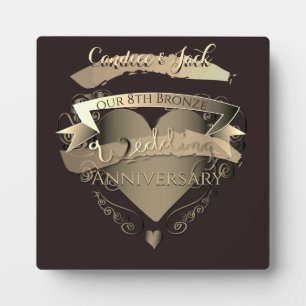 Plaque Photo "Notre 8ème anniversaire de Mariage de bronze"