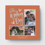 Plaque Photo Notre Collage du jour de mariage 3 Photo Script Te (Devant)