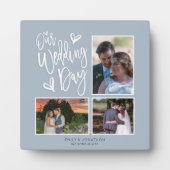 Plaque Photo Notre Collage du jour de mariage 3 Script photo Du (Devant)