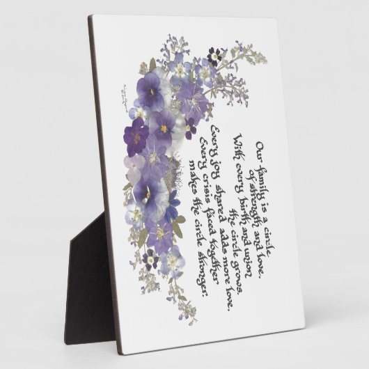 Plaque Photo Notre famille est un cercle (Côté)