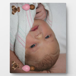 Plaque photo nounours rose 8 x 10 avec Easel