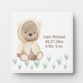 Plaque Photo Nourriture de l'ours Naissance Stat Aquarelle Rust (Devant)