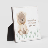 Plaque Photo Nourriture de l'ours Naissance Stat Aquarelle Rust (Recto)