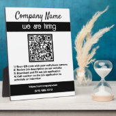 Plaque Photo Nous Embauchons Le Code QR Signé Pour Les Affaires (Côté)
