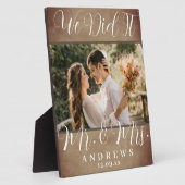 Plaque Photo Nous l'avons fait M. et Mme Brown Mariage en cuir (Côté)