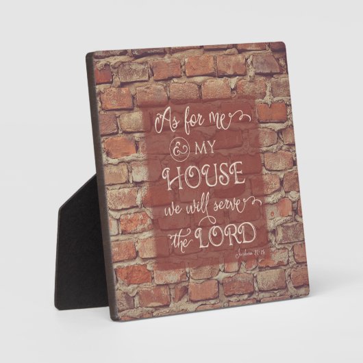 Plaque Photo Nous Serons le Seigneur - Josué 24:15 (Recto)