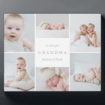 Plaque Photo Nous t'aimons Collage photo de grand-mère<br><div class="desc">Une belle façon de montrer à grand-mère ton amour. Cette plaque personnalisée comporte un collage d'images et d'espace pour inclure un message et des noms personnalisés. Pour une personnalisation plus avancée de ce design,  il suffit de cliquer sur le bouton "Customiser" ci-dessus !</div>
