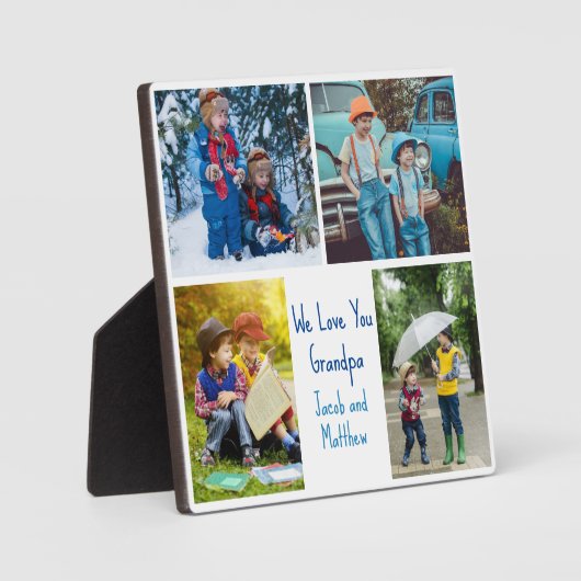 Plaque Photo Nous t'aimons Grand-Père Personnalisé Cute Kids Co (Recto)