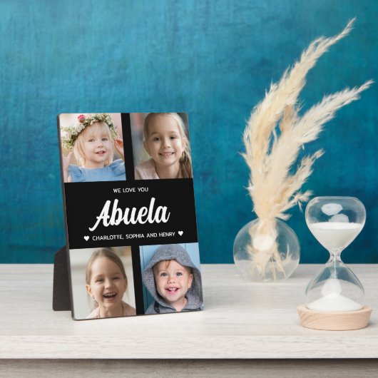 Plaque Photo Nous vous aimons Abuela Famille Keepsaké Photo Col (Côté)