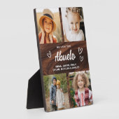 Plaque Photo Nous vous aimons Abuelo Rustic Wood Photo Collage (Côté)