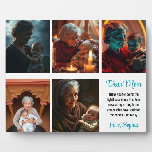 Plaque Photo Nous Vous Aimons Grand-Mère 5-Photo (Devant)