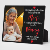 Plaque Photo Nous Vous Aimons Grand-Mère Personnalisé 1-Photo (Côté)