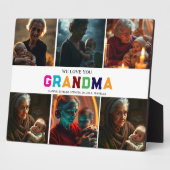 Plaque Photo Nous Vous Aimons Grand-Mère Personnalisé 6-Photo (Côté)