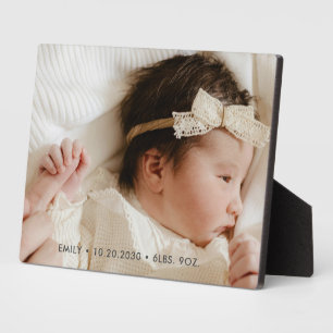 Plaque Photo Nouveau bébé