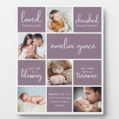 Plaque Photo Nouveau bébé statistiques de naissance Collage pho (Devant)