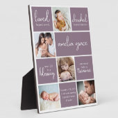 Plaque Photo Nouveau bébé statistiques de naissance Collage pho (Côté)