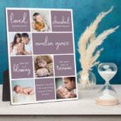 Plaque Photo Nouveau bébé statistiques de naissance Collage pho (Côté)