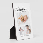 Plaque Photo Nouveau-né Bébé Naissance Statistiques Photo Colla (Côté)