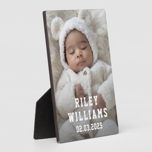 Plaque Photo Nouveau nom de bébé photo (Côté)