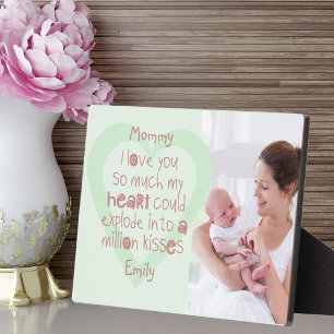 Plaque Photo Nouvelle Photo Maman - I Love You Kids Poem Mint