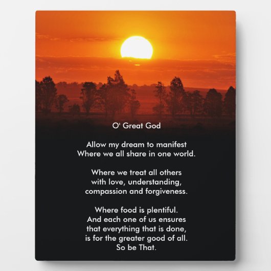 Plaque Photo Nouvelle prière (Devant)