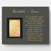 Plaque Photo Novembre Birthstone Topaz (Devant)