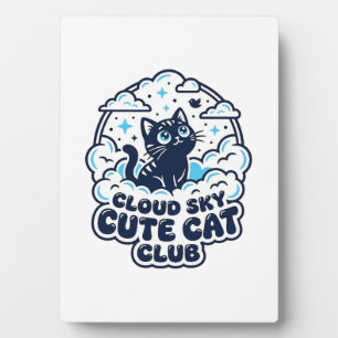 Plaque Photo Nuage Ciel Mignon Chat Amoureux de Chats T-Shirt A