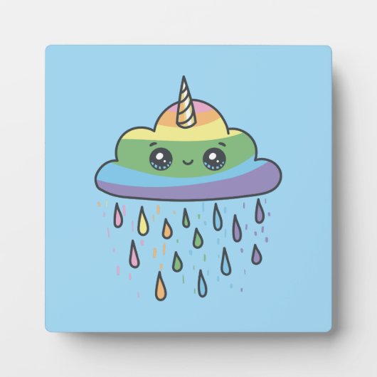 Plaque Photo Nuage Unicorne mou (Devant)