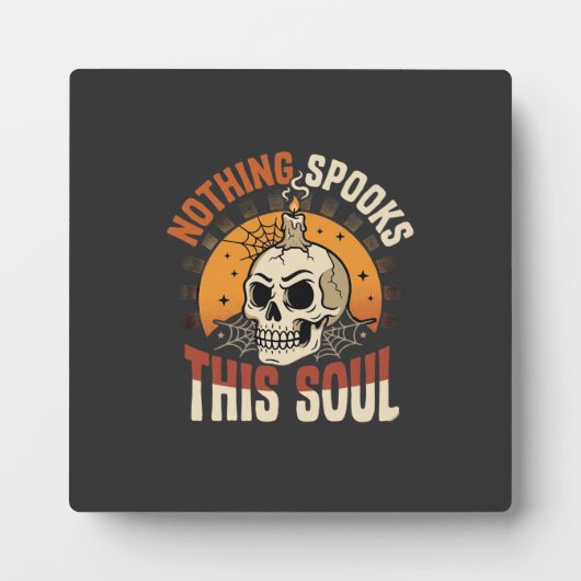Plaque Photo Nuit de squelette courageuse d'Halloween (Devant)
