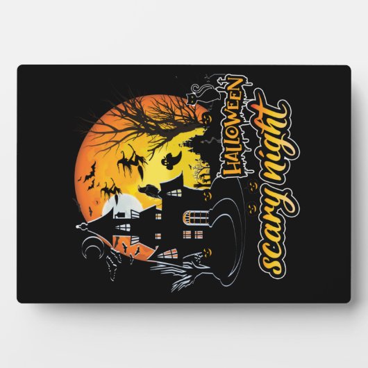Plaque Photo Nuit d'Halloween effrayant (Devant)