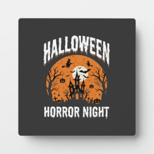Plaque Photo Nuit d'Horreur d'Halloween Château Hanté Vintage