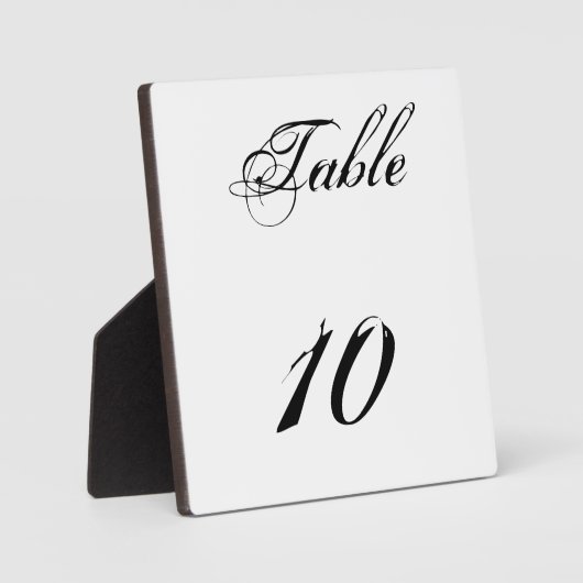 Plaque Photo Numéro de table (Recto)